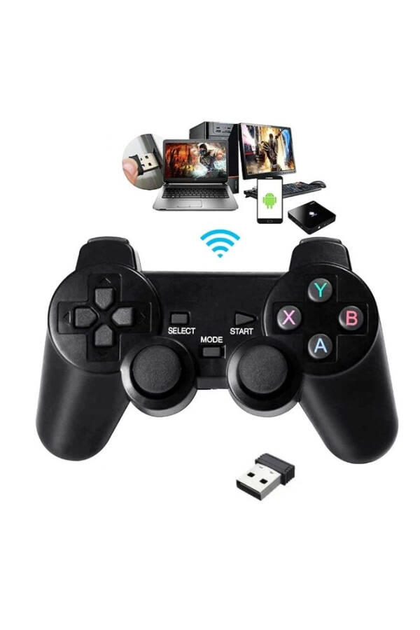 Concord 6'da 1 2.4G Wi-Fi kablosuz Android TV / PC uyumlu titreşimli USB joystick gamepad. - 1