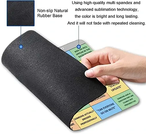 Conference Call Bingo Mouse Pad, Shaxsiy Mouse Mat Suv o'tkazmaydigan Sirpanmaydigan Rezina Asosli Mousepadlar Ofis Uy uchun - 6