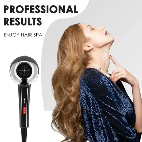Conhaze Soch Quritgich, Jingalak Sochlar uchun Diffuzerli Professional Ionli Soch Quritgich, 2400W Kuchli Tez Quriydigan Soch Quritgich Ayollar va Erkaklar uchun Uy Saloni Soch Turmagi, Doimiy Haroratli Kam Shovqin - 2
