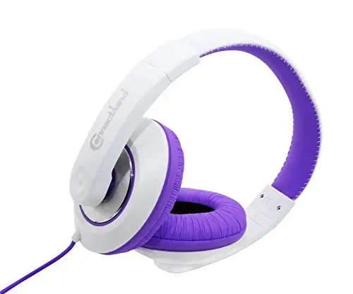 Connectland Over Ear 3.5mm Wired Headphone, Microphone Lightweight Adjustable Headband For Kids,Teens,Adults. iPhone iPad Tablet, Purple CL-AUD63032 - 3
