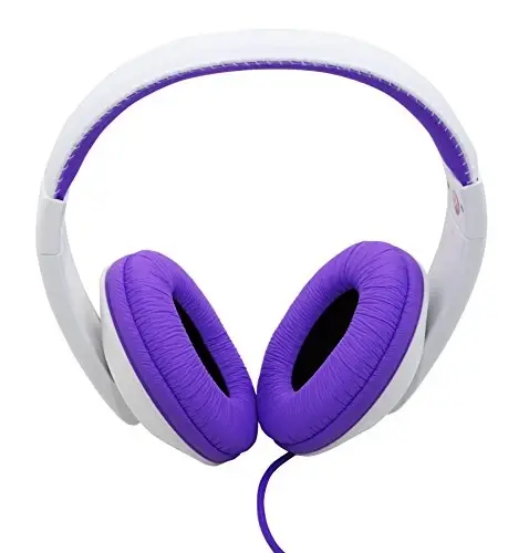 Connectland Over Ear 3.5mm Wired Headphone, Microphone Lightweight Adjustable Headband For Kids,Teens,Adults. iPhone iPad Tablet, Purple CL-AUD63032 - 2