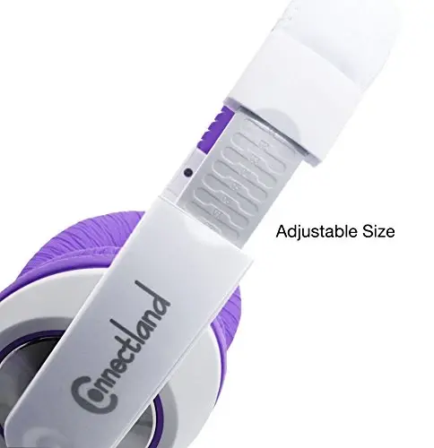 Connectland Over Ear 3.5mm Wired Headphone, Microphone Lightweight Adjustable Headband For Kids,Teens,Adults. iPhone iPad Tablet, Purple CL-AUD63032 - 5
