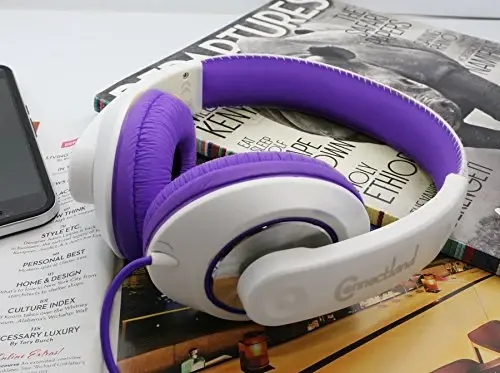 Connectland Over Ear 3.5mm Wired Headphone, Microphone Lightweight Adjustable Headband For Kids,Teens,Adults. iPhone iPad Tablet, Purple CL-AUD63032 - 6