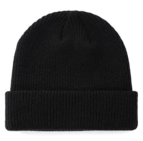 Connectyle Classic Double Layer Knit Beanie Hat Warm Thick Acrylic Winter Hats Daily Cuffed Beanies Watch Hat for Men Women - CONNECTYLE