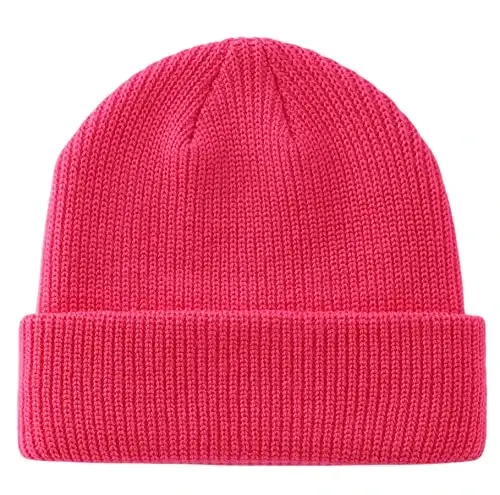 Connectyle Classic Double Layer Knit Beanie Hat Warm Thick Acrylic Winter Hats Daily Cuffed Beanies Watch Hat for Men Women - CONNECTYLE