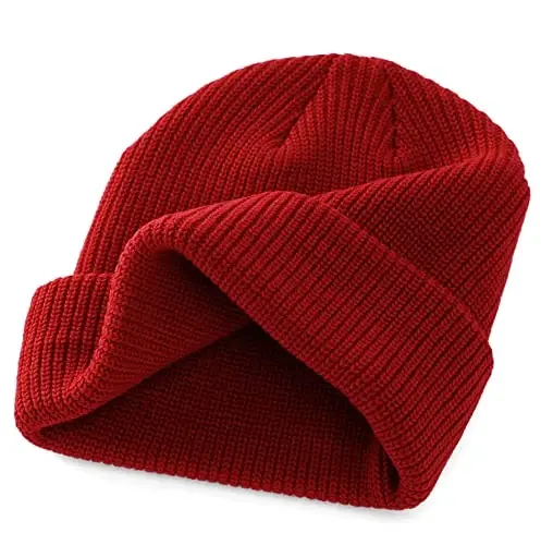 Connectyle Classic Double Layer Knit Beanie Hat Warm Thick Acrylic Winter Hats Daily Cuffed Beanies Watch Hat for Men Women - 4