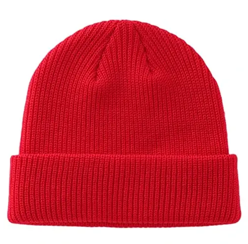 Connectyle Classic Double Layer Knit Beanie Hat Warm Thick Acrylic Winter Hats Daily Cuffed Beanies Watch Hat for Men Women - CONNECTYLE