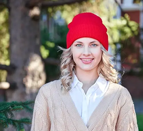 Connectyle Classic Double Layer Knit Beanie Hat Warm Thick Acrylic Winter Hats Daily Cuffed Beanies Watch Hat for Men Women - 2