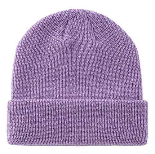 Connectyle Classic Double Layer Knit Beanie Hat Warm Thick Acrylic Winter Hats Daily Cuffed Beanies Watch Hat for Men Women - CONNECTYLE