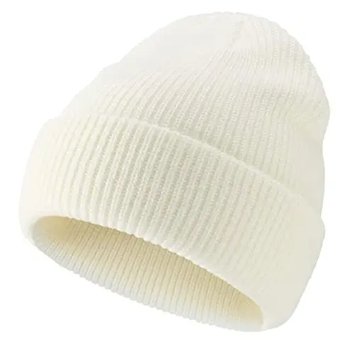 Connectyle Classic Ikki qavatli Trikotaj Beanie Shlyapa Issiq Qalin Akril Qishki Shlyapalar Kundalik Mansetli Beanie Erkaklar Ayollar uchun Qo'lqop Shlyapa - CONNECTYLE (1)