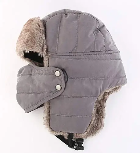 Connectyle erkaklar askar shapkasi iliq qishki shapkalar olinadigan yuz niqobi quloqchinlar sun'iy mo'ynali ov ochiq havoda shapka - 3