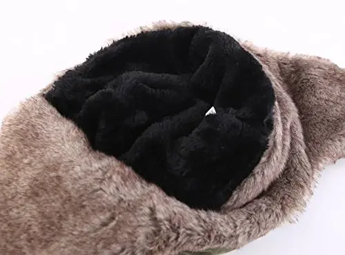 Connectyle erkaklar askariy shlyapasi, iliq qishki shlyapalar, olinadigan yuz maskasi, quloqchinlar, sun'iy mo'ynali ov ochiq havoda shlyapa - 6