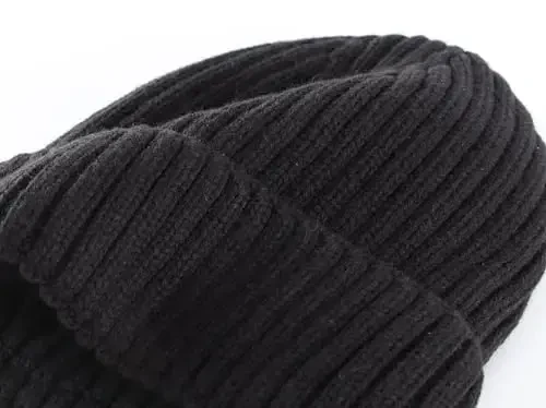 Connectyle erkaklar ayollar uchun Fleece bilan qoplangan Beanie shlyapa Qishki jun Beanie to'qilgan bosh suyagi iliq soat shlyapa - 3