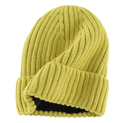 Connectyle erkaklar ayollar uchun Fleece Lining Cuffed Beanie Shapka Triko Qishki Junli Beanie Bosh suyagi Qopqoq Iliq Kuzatuv Shapka - 7