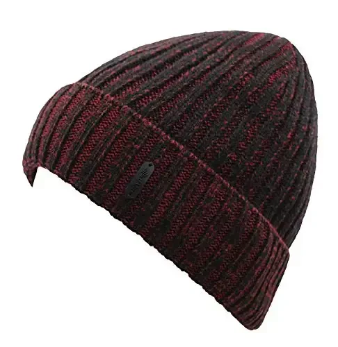 Connectyle erkaklar ayollar uchun Fleece qoplamali Beanie shlyapa Qishki trikotaj junli Beanie bosh suyagi qalpog'i Issiq kuzatuv shlyapasi - 1