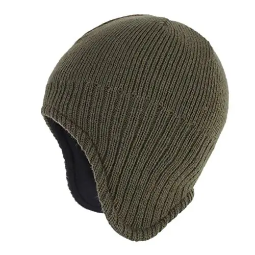 Connectyle erkaklar trikotaj qishki shapka, quloqchinli, junli astarli, issiq trikotaj bosh suyagi shapkasi, beanie, kuzatuv shapka 