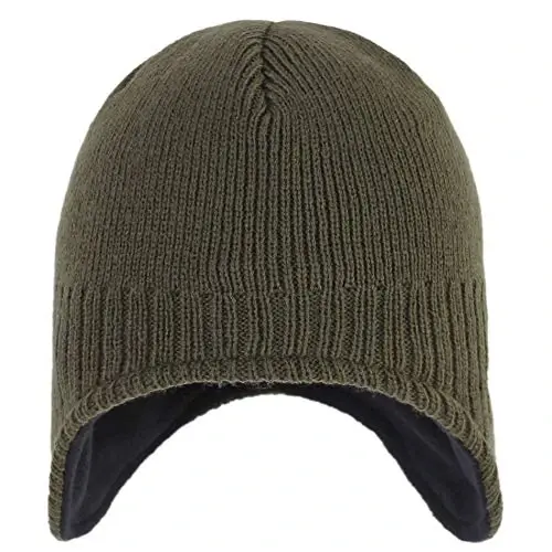 Connectyle erkaklar trikotaj qishki shapka, quloqchinli, junli astarli, issiq trikotaj bosh suyagi shapkasi, beanie, kuzatuv shapka - 2