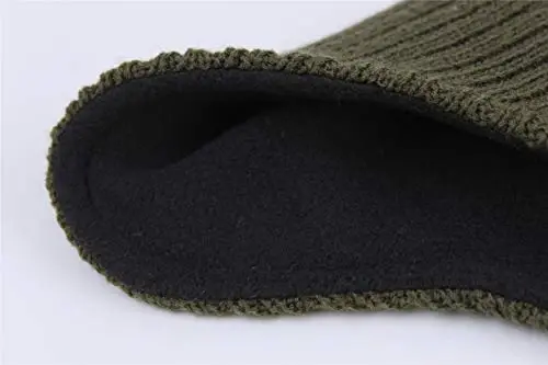 Connectyle erkaklar trikotaj qishki shapka, quloqchinli, junli astarli, issiq trikotaj bosh suyagi shapkasi, beanie, kuzatuv shapka - 5