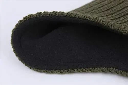 Connectyle erkaklar trikotaj qishki shapka, quloqchinli, junli astarli, issiq trikotaj bosh suyagi shapkasi, beanie, kuzatuv shapka - 5