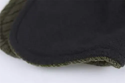 Connectyle erkaklar trikotaj qishki shapka, quloqchinli, junli astarli, issiq trikotaj bosh suyagi shapkasi, beanie, kuzatuv shapka - 6