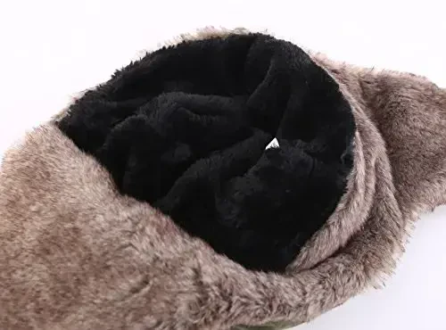 Connectyle Men's Trooper Trapper Hat Warm Winter Hats with Removable Face Mask Earflaps Faux Fur Hunting Outdoor Hat - 6