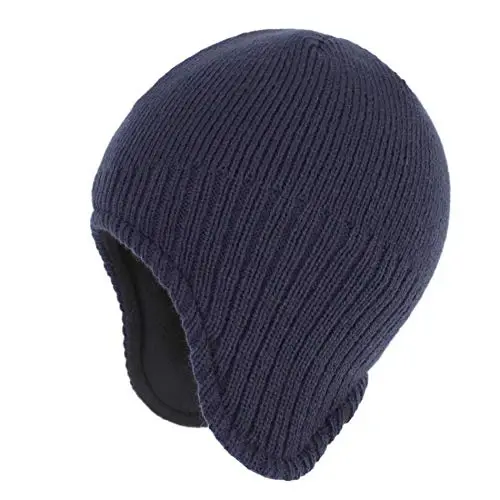 Connectyle Men's Knit Winter Hat with Ear Flaps Fleece Lined Beanie Warm Knitted Skull Cap Beanies Watch Hat - CONNECTYLE