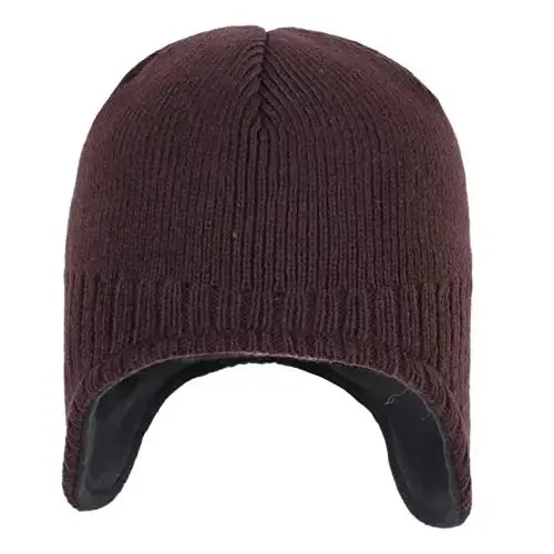 Connectyle Men's Knit Winter Hat with Ear Flaps Fleece Lined Beanie Warm Knitted Skull Cap Beanies Watch Hat - CONNECTYLE (1)