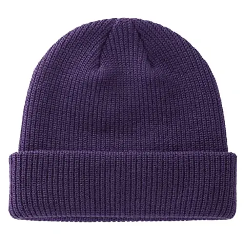 Connectyle Classic Double Layer Knit Beanie Hat Warm Thick Acrylic Winter Hats Daily Cuffed Beanies Watch Hat for Men Women - CONNECTYLE