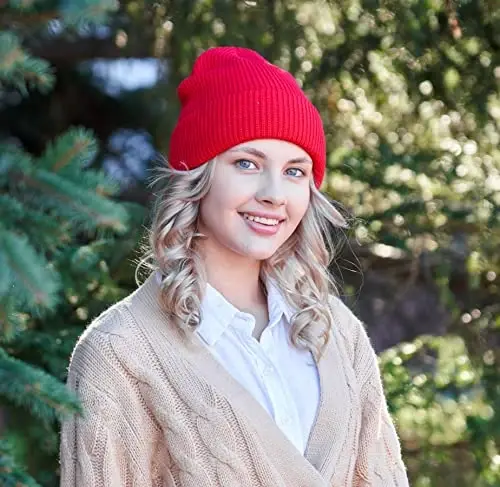 Connectyle Classic Double Layer Knit Beanie Hat Warm Thick Acrylic Winter Hats Daily Cuffed Beanies Watch Hat for Men Women - 3