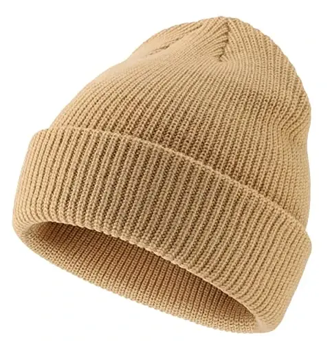 Connectyle Classic Double Layer Knit Beanie Hat Warm Thick Acrylic Winter Hats Daily Cuffed Beanies Watch Hat for Men Women - CONNECTYLE (1)