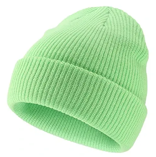 Connectyle Classic Double Layer Knit Beanie Hat Warm Thick Acrylic Winter Hats Daily Cuffed Beanies Watch Hat for Men Women - CONNECTYLE (1)