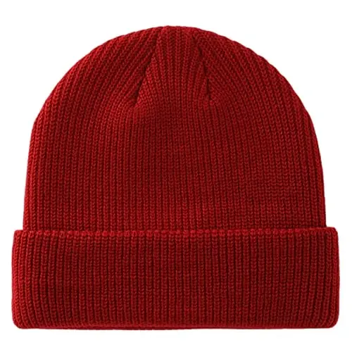 Connectyle Classic Double Layer Knit Beanie Hat Warm Thick Acrylic Winter Hats Daily Cuffed Beanies Watch Hat for Men Women - CONNECTYLE