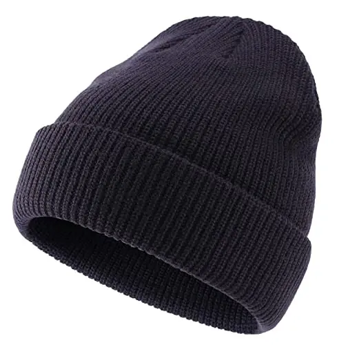 Connectyle Classic Double Layer Knit Beanie Hat Warm Thick Acrylic Winter Hats Daily Cuffed Beanies Watch Hat for Men Women - CONNECTYLE (1)