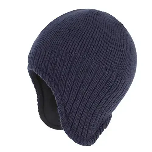 Connectyle Men's Knit Winter Hat with Ear Flaps Fleece Lined Beanie Warm Knitted Skull Cap Beanies Watch Hat - 1