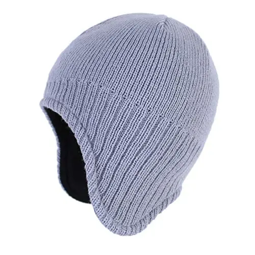 Connectyle Men's Knit Winter Hat with Ear Flaps Fleece Lined Beanie Warm Knitted Skull Cap Beanies Watch Hat 