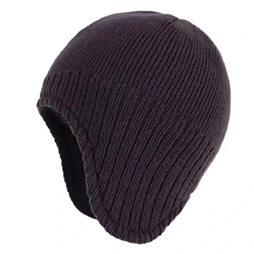 Connectyle Men's Knit Winter Hat with Ear Flaps Fleece Lined Beanie Warm Knitted Skull Cap Beanies Watch Hat - 1