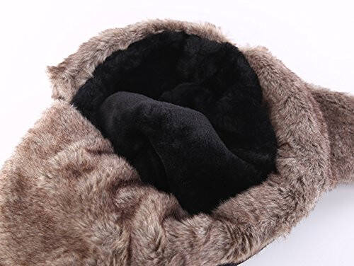 Connectyle Men's Trooper Trapper Hat with Removable Face Mask and Earflaps Faux Fur Hunting Outdoor Hat - 6