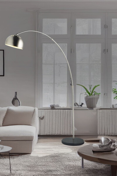 Connell Modern Design Swan Neck Nickel Floor Lamp - 6