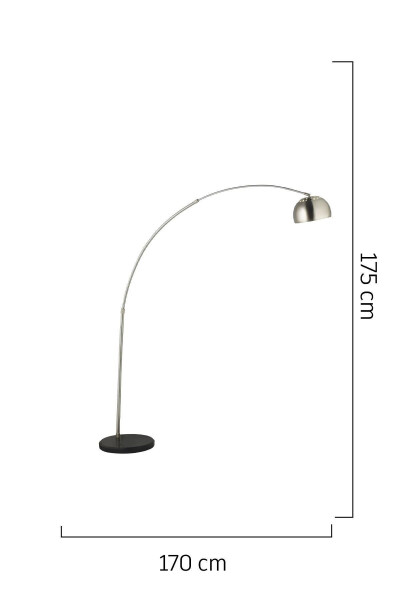 Connell Modern Design Swan Neck Nickel Floor Lamp - 10