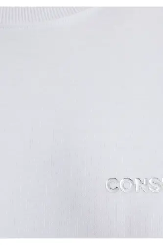 Consistency Baskılı Beyaz Tişört Oversize / Geniş Kesim 1612756-620 - 7