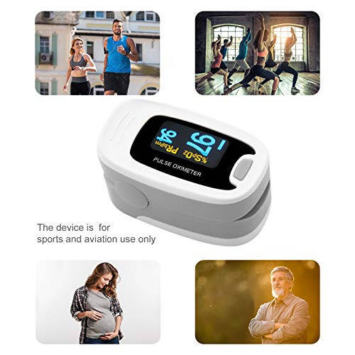 CONTEC CMS50NA Pulse Oximeter Fingertip Blood Oxygen Saturation Monitor SpO2 and PR Value Waveform Blood Oxygen Neck/Wrist Corda, Grey - 3