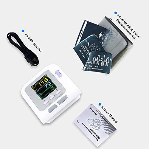 CONTEC08A Fully Automatic Digital Upper Arm Blood Pressure Monitor Adult,Child,Pediatric,Neonotal Cuffs (4 Cuffs) - 4