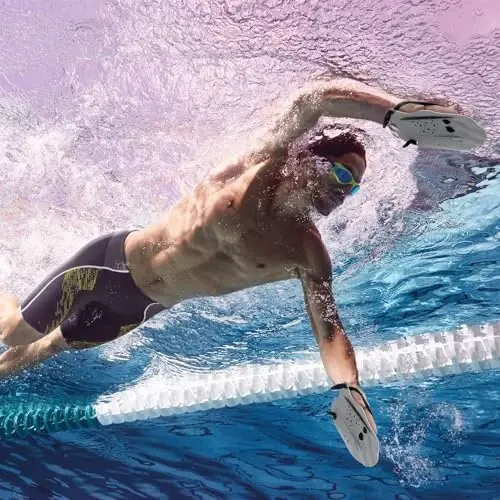 Contour Swim Paddles Hand, Sozlanadigan tasmali suzish bo'yicha qo'l kuraklari, Ayollar va erkaklar uchun suzish qo'l kuraklari - 6