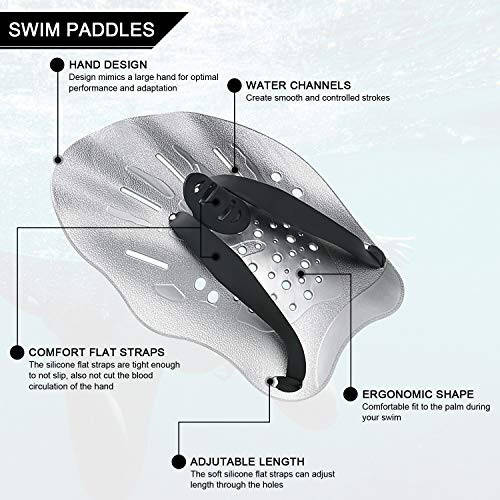 Contour Swim Paddles Hand, Swim Training Hand Paddles with Adjustable Straps, Swimming Hand Paddles for Women and Men - 13