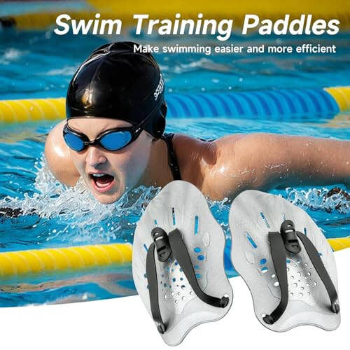 Contour Swim Paddles Hand, Swim Training Hand Paddles with Adjustable Straps, Swimming Hand Paddles for Women and Men - 3