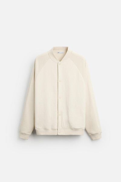 Contrast bomber jacket, ecru color - 16