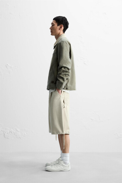 Contrast collar jacket - Grey green - 12