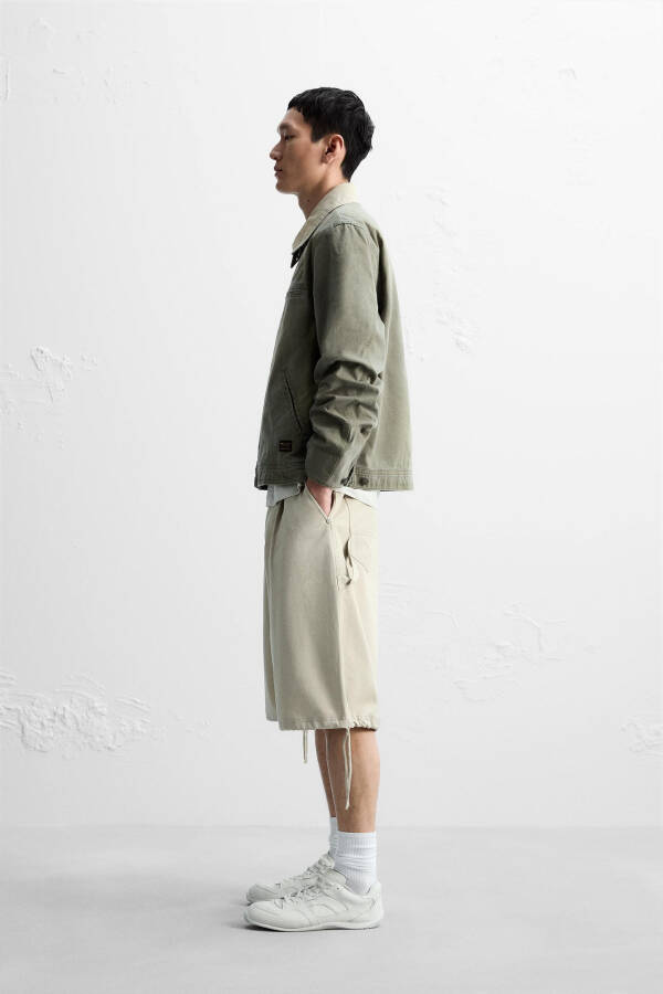 Contrast collar jacket - Grey green - 4