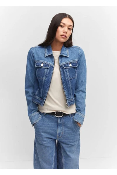 Contrast Denim Jacket - MANGO