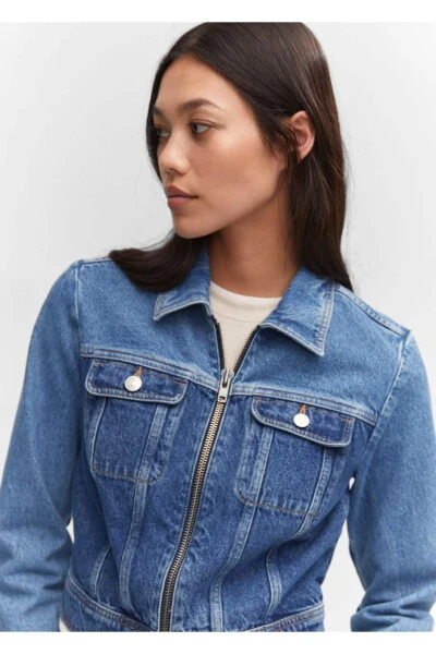 Contrast Denim Jacket - 8